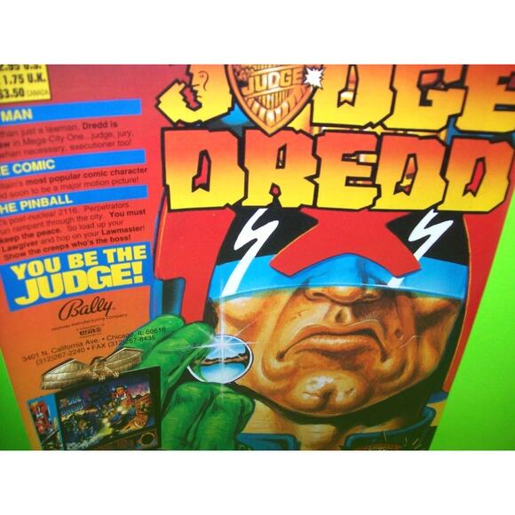 Judge Dredd Pinball FLYER Comic Book Edition Original 1993 Multi Page Super Hero - Picture 7 of 7